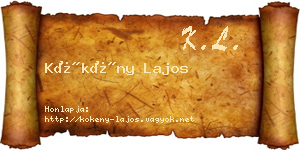 Kökény Lajos névjegykártya