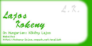 lajos kokeny business card