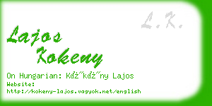 lajos kokeny business card